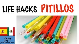 LIFE HACKS Ó TRUCOS CASEROS CON PITILLOS  PAJITAS  TUTORIAL DIY [upl. by Cressy983]