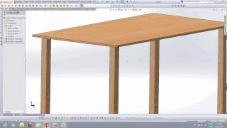 Como Desenhar uma Mesa de Madeira no SolidWorks Prof Vantuir Gomes [upl. by Ahsenauj]