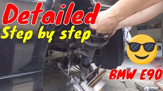 BMW E90 REPLACE FRONT SHOCK ABSORBER STRUT INSTALL HOW TO 325i 328i 330i 335i [upl. by Enylhsa389]