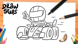 Draw a F1 CAR easy step by step cartoon [upl. by Loree983]