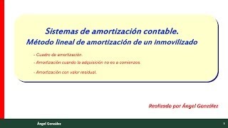 21 Sistema Lineal de Amortización o depreciación contable [upl. by Ullman590]