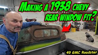 Can we make it fit 1938 Chevy rear window in our custom top [upl. by Aneelad]