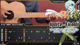 Sword Art Online OP  Ignite  Fingerstyle Guitar Cover  TAB Tutorial [upl. by Parrisch]