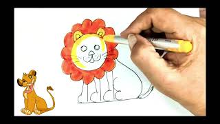 How To Draw A Cute Lion 🦁🦁art drawing lion kidsvideo [upl. by Nerreg738]