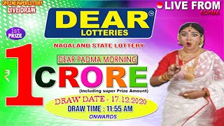 LOTTERY SAMBAD DEAR PADMA MORNING 1155AM 17122020 LOTTERY RESULT NAGALAND STATE LOTTERY LIVE [upl. by Kass]