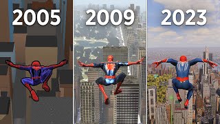 Jumping From the Highest Points in SpiderMan Games [upl. by Eak628]