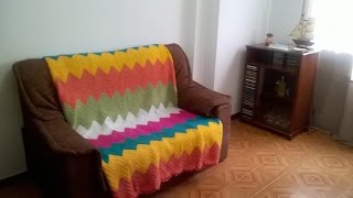 Manta en punto zig zag en crochet o ganchillo [upl. by Eresed]