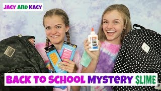 Back to School Mystery Slime Challenge  Jacy and Kacy [upl. by Htabazile]