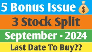 5 Bonus Issues amp 3 Stock Splits  September  2024  Best Sept Bonus amp Stock Split Analysis  Hindi [upl. by Assert]