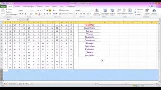 Sopa de letras en Excel [upl. by Estrella]
