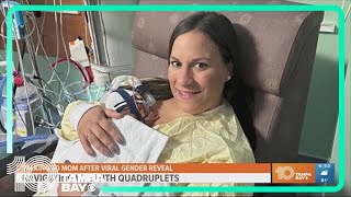 Mom shares navigating life with quadruplets after viral gender reveal [upl. by Drescher507]