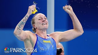 Sarah Sjoestroem TAKES HOME GOLD beating out Torri Huske in 100m free  Paris Olympics  NBC Sports [upl. by Ibbed]