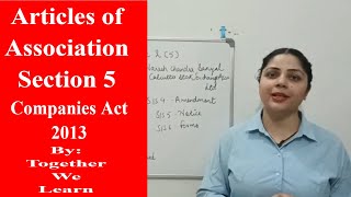 companiesact2013 articlesofassociation Articles of Association  Companies Act2013 [upl. by Assital]