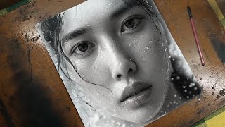 Korean Girl Drawing Part 3  Hyper Realistic Drawing  Excellent Work 😲 [upl. by Wake377]