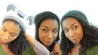 Different Ways to Wear Your Beanie Hat with Natural Hair [upl. by Appel21]