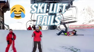 Fail Funny Ski Lift Fails compilation [upl. by Neurath]