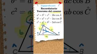 Teorema del coseno ¿te acuerdas begoprofe matematicas mathsmaths trigonometria [upl. by Akiemehs348]