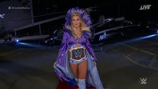 WrestleMania 35  Charlotte Flair arrives in a helicopter to Metlife Stadium [upl. by Ohare]