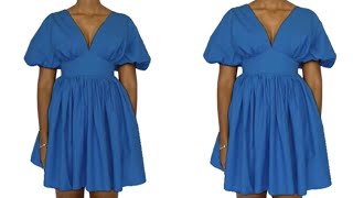 Cutting And Stitching A Gathered Bust Dress  Sewing For Beginners [upl. by Huntlee]