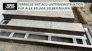 Terrasse mit Platten Holz und WPC auf Aluminium Unterkonstruktion selber bauen [upl. by Olegnalehcim506]