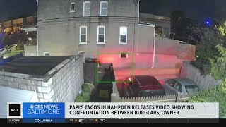 Papis Tacos releases video of confrontation between burglars owner [upl. by Nylessej]