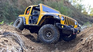 110 Scale Jeep Wrangler Rubicon JL 2door hardbody RC4WD TF2 chassis Offroad driving 4X4 Rc Car [upl. by Nomyaw]