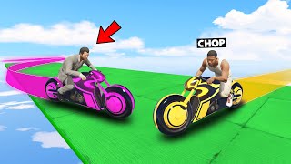 GTA 5 TRON BIKE CHALLENGE HIGH IQ MOVES WITH CHOP [upl. by Roer]