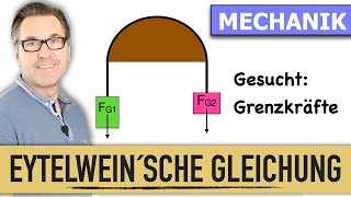 Grenzwerte von Seilkräften berechnen  Seilreibung  Eytelwein´sche Gleichung  Haftreibung [upl. by Aelahs]