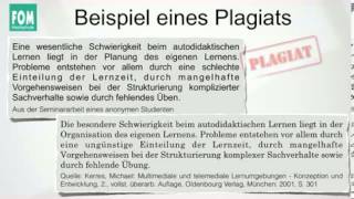 Plagiate beim wissenschaftlichen Arbeiten [upl. by Sirovaj]