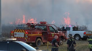 Several Essex CoFire Depts amp NJFFS Fight Large BrushWildFire Consuming 192 Acres in LivingstonNJ [upl. by Joelynn]