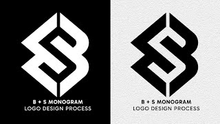 B  S Monogram Logo Design Process From Start To Finish  Adobe Illustrator Logo Designlogo [upl. by Nilo436]