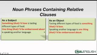 Noun Phrases Containing Relative Clauses [upl. by Anoynek]