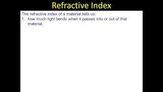 Refractive Index and Critical Angle [upl. by Mitch225]