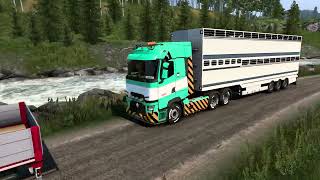 ets2 RENAULT TRUCK in quarry kirkenes promods7 hill driving with heavy traffictruck mudroad [upl. by Bedell375]