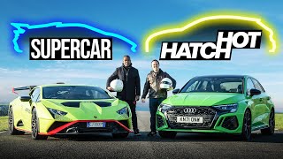 Supercar vs Hot Hatch  Whats FASTER In The REAL World 4K [upl. by Imoyik]