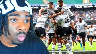 American FIRST TIME REACTION to Fiji Rugby Is Filled With Genetic Freaks amp Brutal Beasts [upl. by Dian]