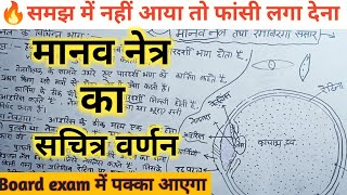 Class 10th मानव नेत्र का सचित्र वर्णन manav netra ka full explain [upl. by Cummins155]