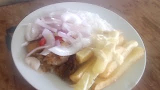 A COCINAR CON OSITOPREPARACIÓN DE PESCADO FRITO CON PAPAS FRITA Y SARSA PERUANA [upl. by Billi]