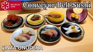 Michelin Starred Conveyor Belt Sushi Restaurant Ginza Onodera [upl. by Eiznikam607]