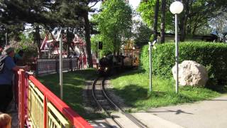 Park Train Liliputbahn Abfahrt Prater Wien Vienna Dampflok DA 1 [upl. by Ahsinauj]