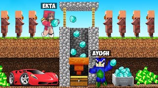 AYUSH MADE A WISHING WELL TO STEAL EKTA amp VILLAGERS IN MINECRAFT 🤑 [upl. by Murdock]