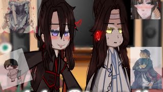 mdzs react to Wie wuxian and lan zhan as soukoku bsd x mdzs bad short like are lil chibi [upl. by Kcinemod]