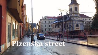 Plzenska street  Prague Czech Republic [upl. by Nelad]