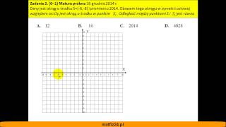 Matura próbna z matematyki 2015 CKE  zad 2  Odległość środków okręgu  MatFiz24pl [upl. by Lane721]