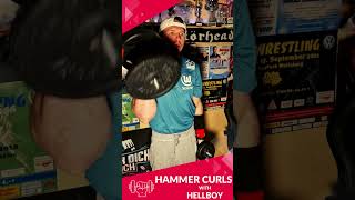 Best armwrestling exercise with weights  Heavy Hammercurls with Hellboy [upl. by Rosen339]