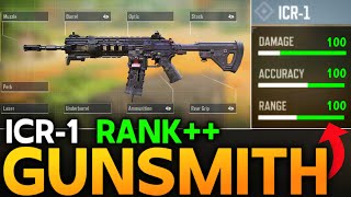 BEST ICR1 GUNSMITH IN CALL OF DUTY MOBILE  COD MOBILE BEST RANK ATTACHMENT FOR ICR1 [upl. by Enttirb]