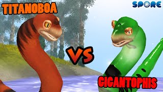 Titanoboa vs Gigantophis  Cenozoic Era Battle S3E13  SPORE [upl. by Elleb174]