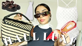 HAUL ÉTÉ LUXE  Miu Miu Louis Vuitton Alaïa Loewe [upl. by Nilek]