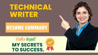 Technical Writer Resume Summary II How To Write Professional Headline  Resume Tips [upl. by Boardman]