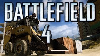 Battlefield 4 Funny Gameplay Moments Crazy Jet Kill Skid Loader Fun ATV Stunt Man [upl. by Gaspar]